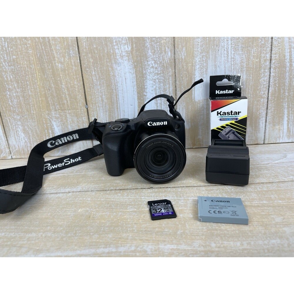 Canon PowerShot SX520HS 16MP X42 Zoom New Battery Charger & 32GB SD Card *Tested